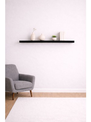 yankı-byeg 90 cm Mat Siyah Mdf Uçan Duvar Rafı Gizli Bağlantı Kitaplık Ahşap