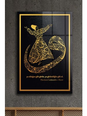 Petmudo AVM Mevlana Dini Islami Kırılmaz Lüks Cam Tablo Ev Iş Yeri Hediyesi Cam Tablo