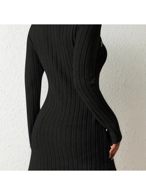 Livizmir Moda Kadın Uzun Kollu Derin Kare Yaka Düğme Detay Şardonlu Kaşkorse Kruvaze Bluz