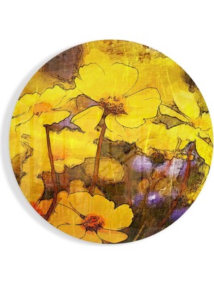 Petmudo AVM Sarı Çiçekler Cam Tablo | Hediyelik, Dekoratif, Ofis, Mutfak