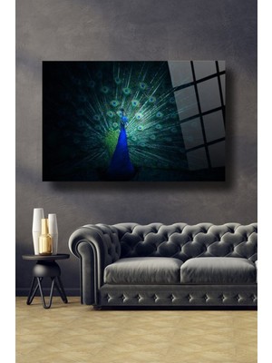 Petmudo AVM Tavus Kuşu Cam Tablo | Hediyelik, Dekoratif, Ofis, Mutfak