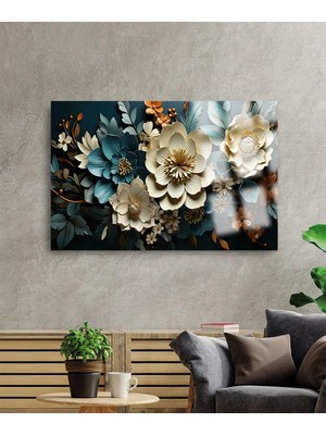 Petmudo AVM Ultra Yüksek Çözünürlüklü Cam Harika Çiçek Tablosu Kırılmaz Cam Tablo Ev, Salon, Hediyesi