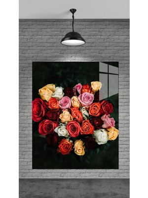 Petmudo AVM Sevgililer Için Tasarlanmış Rengarenk Gül Tablosu