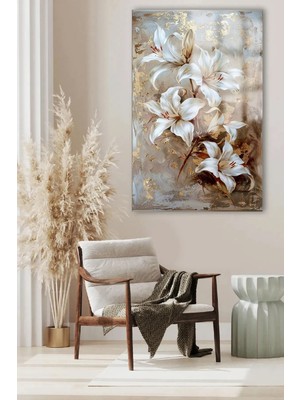 Petmudo AVM Açan Çiçek Cam Tablo Ultra Canlı Renkli Kırılmaz Cam Tablo Ev Hediyesi Ofis Hediyesi