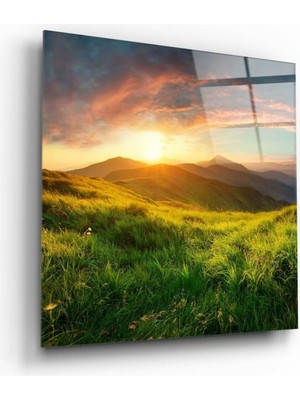 Petmudo AVM Dağ Manzara Cam Tablo NO:1003 | Hediyelik, Dekoratif, Ofis, Mutfak