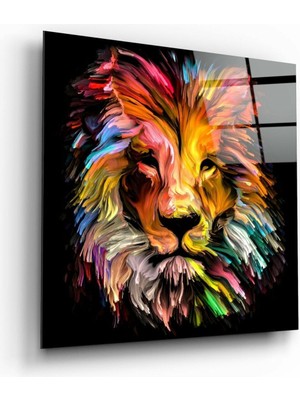 Petmudo AVM Sarı Aslan Kuşağı Cam Tablo | Hediyelik, Dekoratif, Ofis, Mutfak