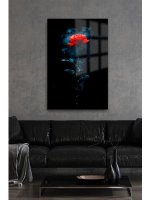 Petmudo AVM Işıldayan Gül Tasarımı Cam Tablo Ev Hediyesi Iş Yeri Hediyesi Kırılmaz Lüks Modern Tablo