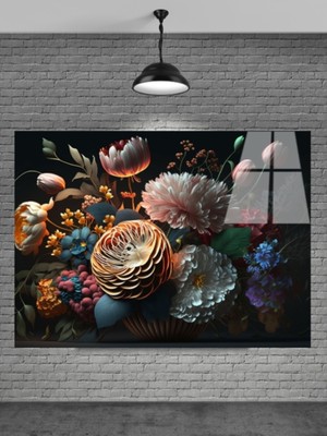 Petmudo AVM 3D Çiçek Cam Tablo Ev Dekorasyon,balkon Dekorasyonu,dekoratif,duvar Tablo,mutfak Tablo