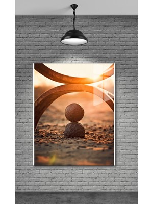 Petmudo AVM Taş Üstünde Taş Gün Batımı Temperli Cam Üzerine Sevgilinize Yılbaşı Hediye