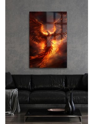 Petmudo AVM Anka Kuşu Görkemli Tasarım Cam Tablo Ev Hediyesi Iş Yeri Hediyesi Kırılmaz Lüks Modern Tablo