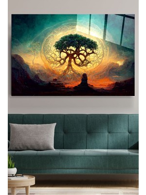 Petmudo AVM Sembol Ağaç Cam Tablo, Dekoratif Cam Tablo