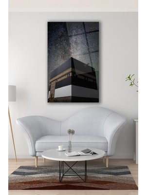 Petmudo AVM Kabe Kutsal Topraklar Islami Dikey Cam Tablo Dini Modern Ev Ofis Salon Hediyelik Büyük Tablo