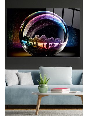 Petmudo AVM Şeffaf Gökyüzü Cam Tablo, Dekoratif Cam Tablo