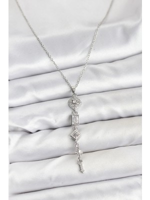 Arthurs 316L Çelik Zincir Gümüş Renk Kutup Yıldızı Enerji Model Kadın Y Kolye