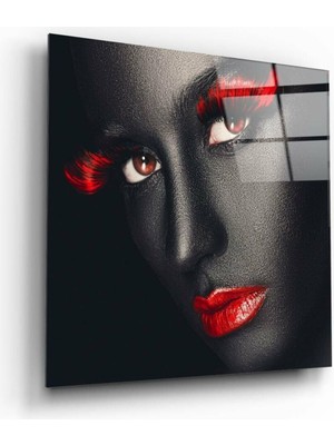 Petmudo AVM Kadın Portre Cam Tablo No: 2019 | Hediyelik, Dekoratif, Ofis, Mutfak