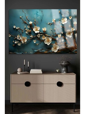 Petmudo AVM Ultra Yüksek Çözünürlüklü Cam Harika Çiçek Tablosu Kırılmaz Cam Tablo Ev, Salon, Hediyesi