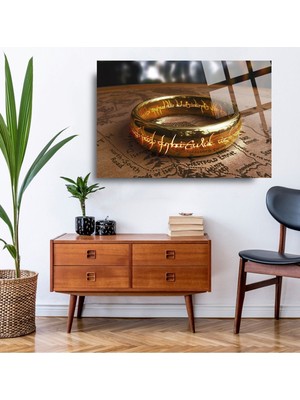 Petmudo AVM Yüzüklerin Efendisi Cam Tablo, Ev ve Ofis Hediyesi Yüksek Çözünürlüklü 4mm Lüks Tablo