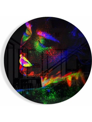 Petmudo AVM Neon Kadın Cam Tablo | Hediyelik, Dekoratif, Ofis, Mutfak