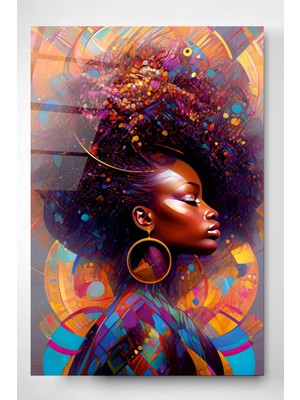 Petmudo AVM Afrikalı Kadın Cam Tablo, Dekoratif Cam Tablo