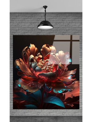 Petmudo AVM Çiçek Dekoratif Temperli Cam Tablo