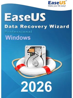 EaseUS Data Recovery Wizard Pro 2026 (Windows) - 1 PC Süresiz Dijital Kod (Resmi Bayii Ürünü)