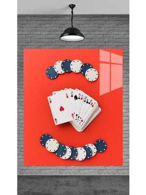 Petmudo AVM Pişti Oyun Kağıtları Temperli Cam Üzerine Tablo Sevgilinize Yılbaşı