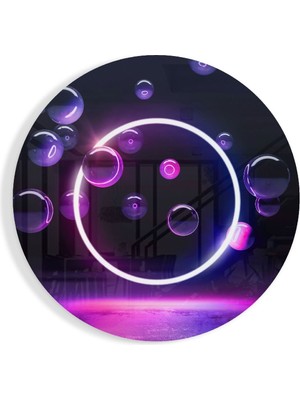 Petmudo AVM Neon Daire Cam Tablo | Hediyelik, Dekoratif, Ofis, Mutfak