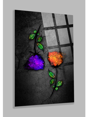 Petmudo AVM Ultra Yüksek Çözünürlüklü Mor ve Kırmızı Gül Görseli Ev, Ofis, Hediyesi
