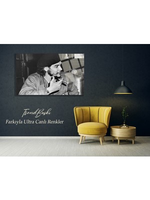 Petmudo AVM Che Guevara Siyah Beyaz 4mm Kırılmaz Temperli Yüksek Çözünürlüklü Cam Tablo