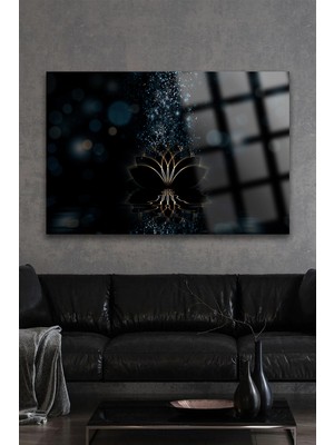 Petmudo AVM Lotus Çiçeği Görkemli Ultra Yüksek Çözünürlük Kare Cam Tablo Ev Hediyesi Tablo