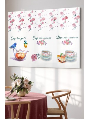 Petmudo AVM Çay Saati Çaylavyu| Mutfak Temalı Cam Tablo | Hediyelik, Dekoratif, Ofis, Mutfak