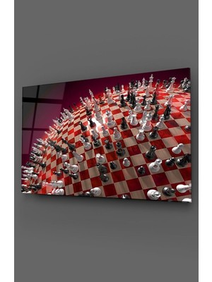 Petmudo AVM Satranç Taşları Cam Tablo