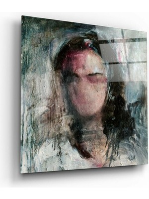 Petmudo AVM Soyut Kadın Cam Tablo