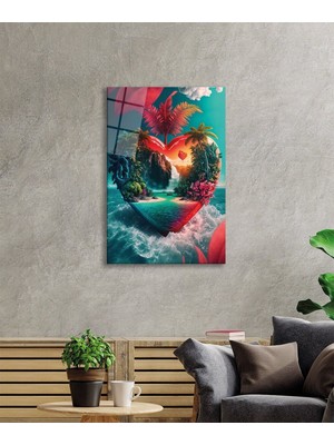 Petmudo AVM Aşk Sahili Kumsal ve Deniz Cam Tablo, Darbelere Dayanıklı Kırılmaz Temperli