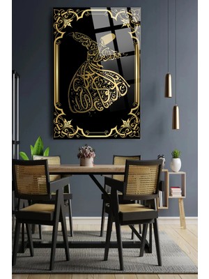 Petmudo AVM Mevlana Dini Islami Kırılmaz Lüks Cam Tablo Ev Iş Yeri Hediyesi Cam Tablo