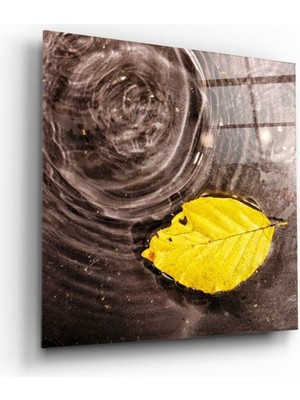 Petmudo AVM Sarı Yaprak Cam Tablo