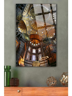 Petmudo AVM Ayasofya Camii Içi Dini Islami Kırılmaz Lüks Cam Tablo Ev, Iş Yeri, Ofis Hediyesi