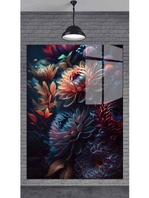 Petmudo AVM Çiçek Dekoratif Temperli Cam Tablo