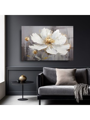 Petmudo AVM Lüks Çiçek Görseli 4mm Kırılmaz Temperli Yüksek Çözünürlüklü Cam Tablo