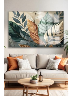 Petmudo AVM Bohem Tarzı Yaprak Detaylı Kırılmaz Lüks Cam Tablo 4mm Ev Iş Yeri Ofis Hediyesi Sanatçı Tablosu