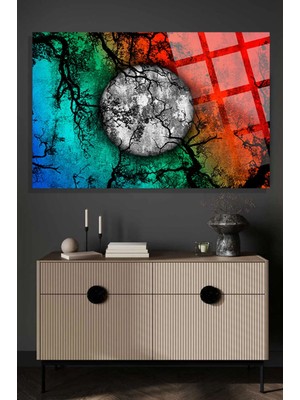 Petmudo AVM Harika Ay Manzarası Uv Baskılı Kırılmaz Cam Tablo, Ev ve Ofis Yüksek Çözünürlüklü 4mm Cam Tablo