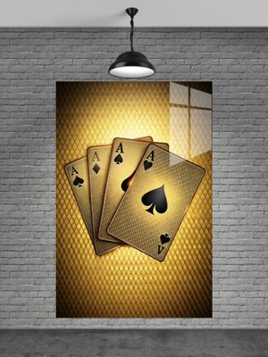 Petmudo AVM Poker Kartları Cam Tablo Ev Dekorasyon,balkon Dekorasyonu,dekoratif,duvar Tablo,mutfak Tablo