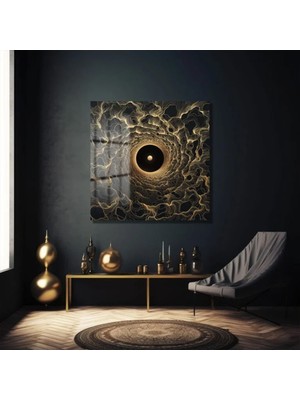 Petmudo AVM Kara Delik Tasarım Ultra Yüksek Çözünürlük Kare Cam Tablo Ev Iş Yeri Ofis Hediyesi Tasarım Tablo