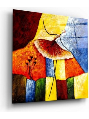 Petmudo AVM Soyut Cam Tablo NO:4079 | Hediyelik, Dekoratif, Ofis, Mutfak