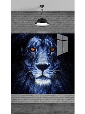 Petmudo AVM Mavi Aslan Tablosu Hediyelik Ofis ve Evlerinize