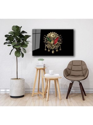 Petmudo AVM Osmanlı Arması Cam Tablo, Temperli ve Rodajlı Dayanıklı  Cam