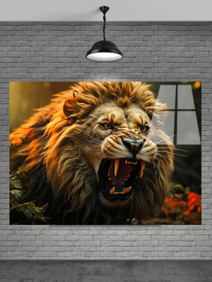 Petmudo AVM Aslan Cam Tablo Ev Dekorasyon,balkon Dekorasyonu,dekoratif,duvar Tablo,mutfak Tablo