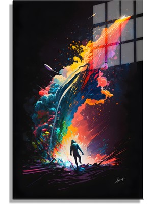 Petmudo AVM Space/uzay Yapay Zeka Özel Tasarım Cam Tablo Ofis, Mutfak Çocuk Odası, Salon 73