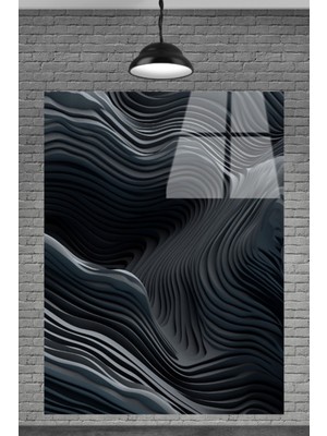 Petmudo AVM Siyah Beyaz Dekoratif Cam Tablo