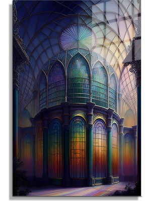 Petmudo AVM Space/uzay Yapay Zeka Özel Tasarım Cam Tablo Ofis, Mutfak Çocuk Odası, Salon 150